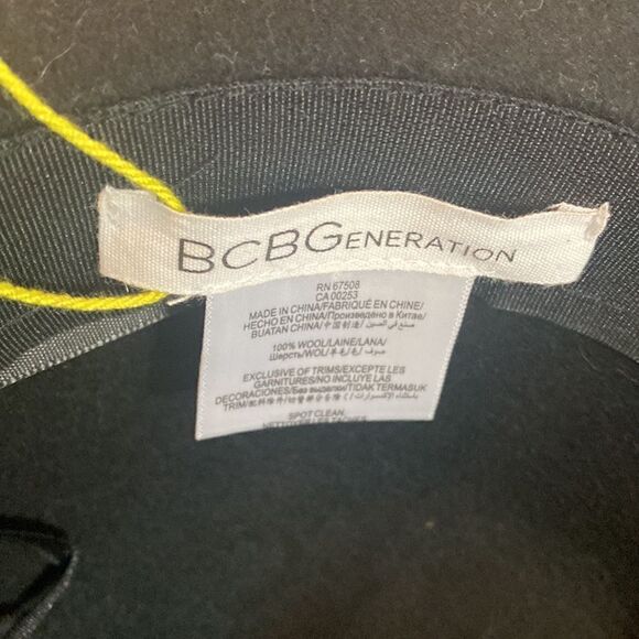 BCBGeneration Womens Black Wool Key Lock Buckle Hat - Picture 7 of 10